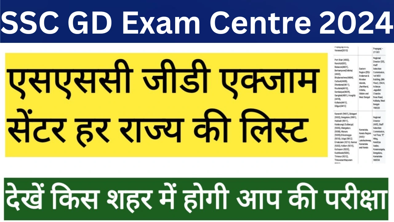 Ssc gd exam centre list