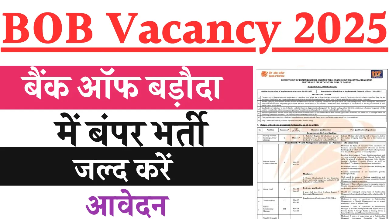 Bank Of Baroda Recruitment 2025