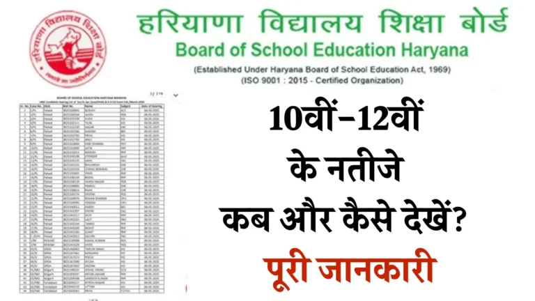 Haryana Board Result Update